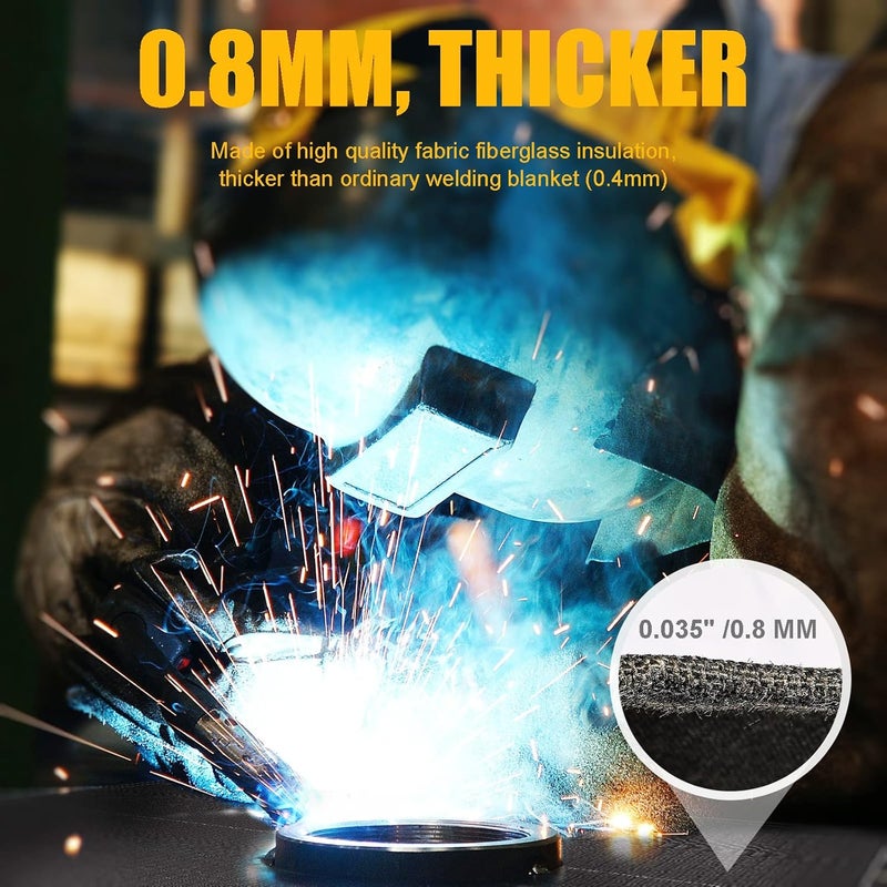 MULMART Welding Blanket 10X10FT, 922GSM, Black, Heavy Duty Welding Blanket, Fireproof Welding Blanket, 1/3”(8mm) Thickness, Large Welding Fireproof Thermal Resistant - Image 3